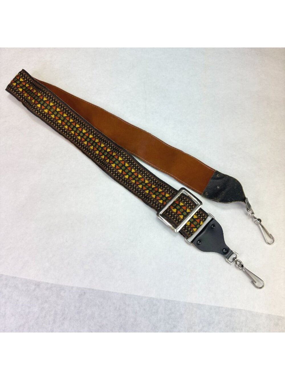 Vintage Retro Hippie Camera Neck Strap Orange Brown Design